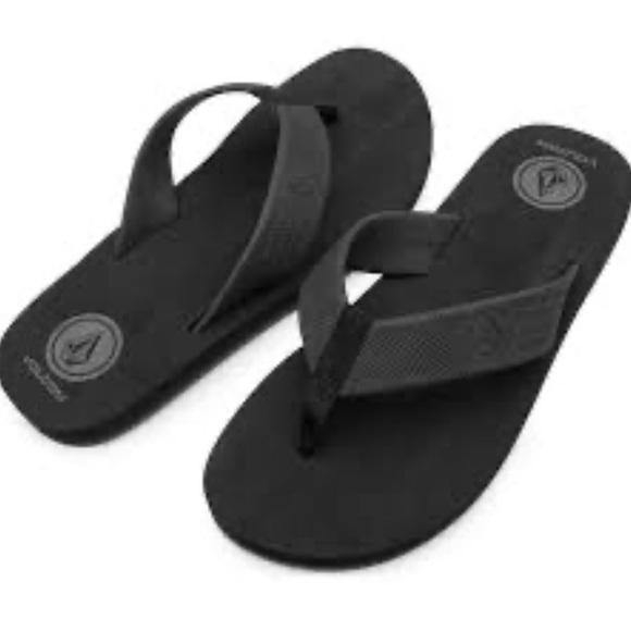NEW Volcolm daycation mens black slide on flip flop sandals - Picture 1 of 8